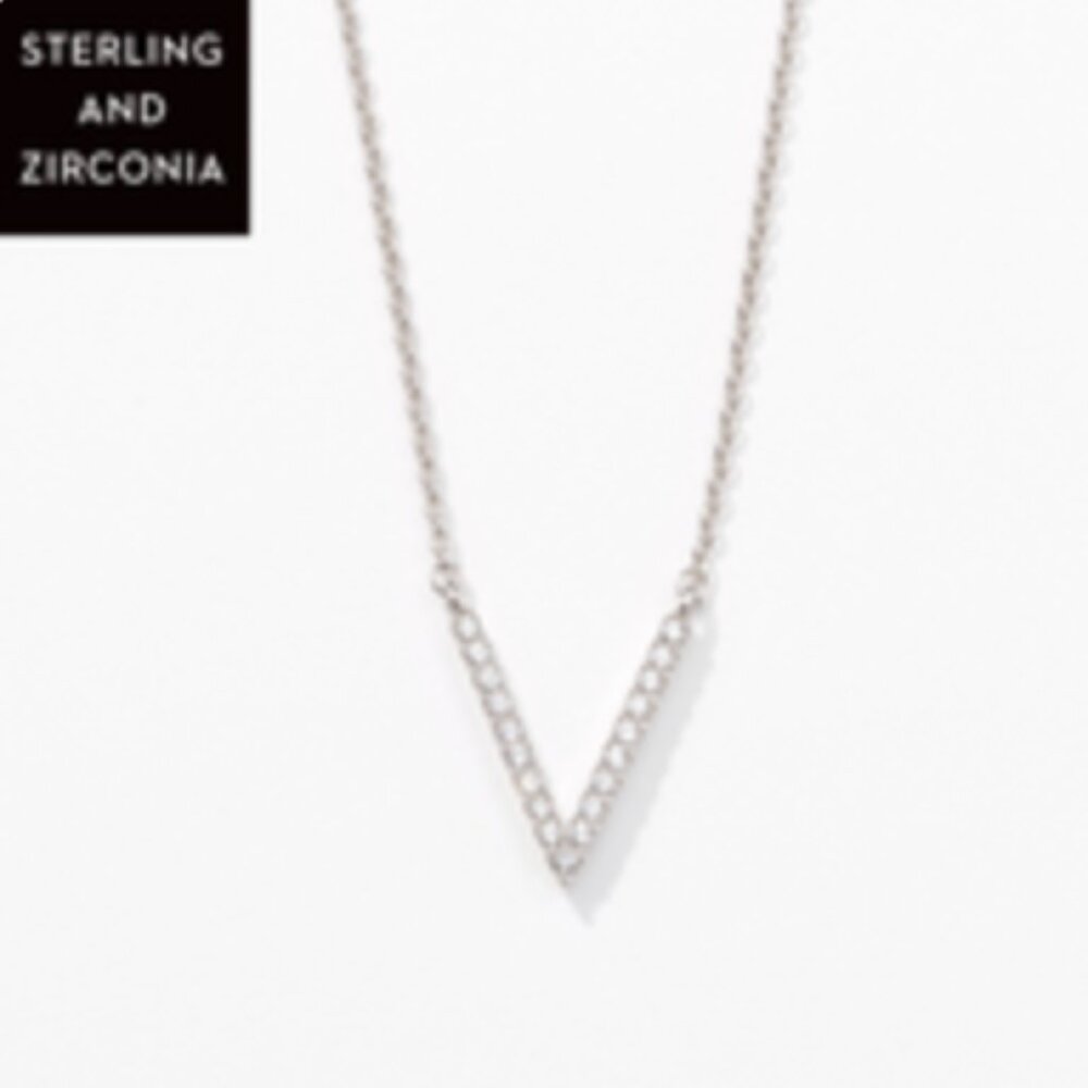 Tiny V necklace, Touchstone Crystal by Swarovski